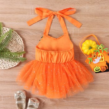 Infant Baby Girls Halloween Pumpkin Romper Dress