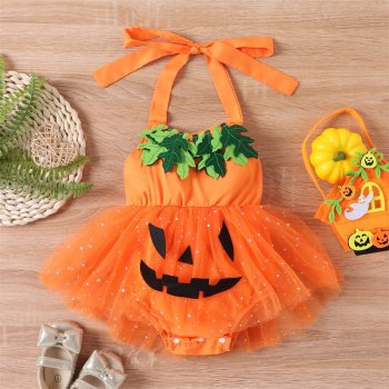 Infant Baby Girls Halloween Pumpkin Romper Dress