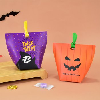 10Pcs Halloween Pumpkin Candy Boxes