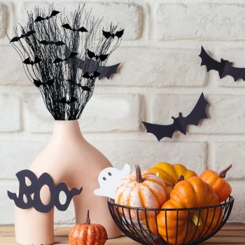 Halloween Willow Stems & Bats Wall Decals