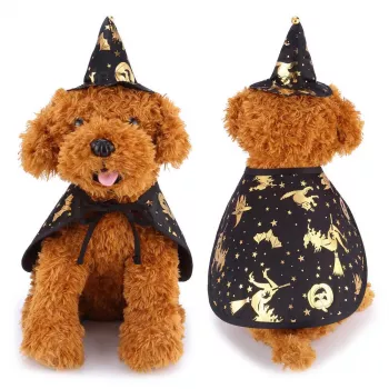 Vampire Cloak and Wizard Hat for Cats and Dogs