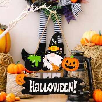 Halloween Hanging Wood Ornaments