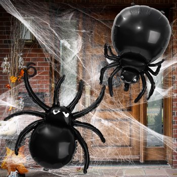 Spooky Spider Foil Balloons for Halloween Party Decor