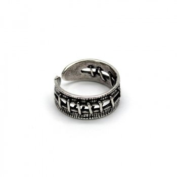 Gothic Wound Stitches Open Ring