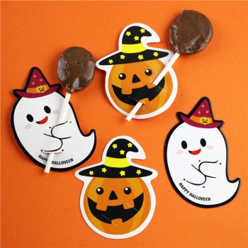 50Pcs Halloween Lollipop Holder Cards
