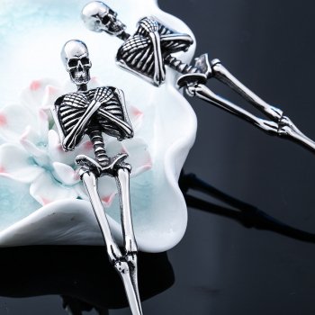 Vintage Titanium Steel Skeleton Skull Fork & Spoon Set