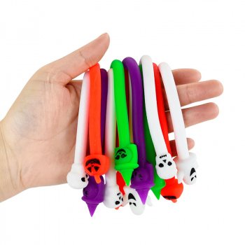 5pcs Halloween Stretchy Pumpkin & Skull Noodle Bracelets