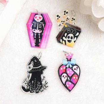 8Pcs Acrylic Halloween Charms Set