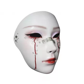 Soul Crop Full Face Tears Mask - Ancient Style Hanfu Costume Accessory