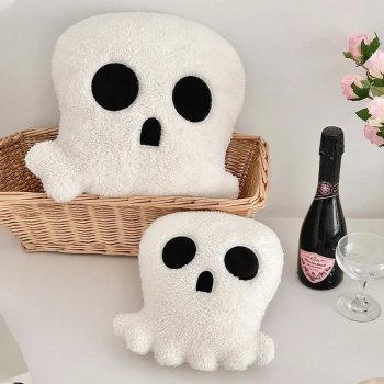 Halloween Ghost Plush Pillow - Cozy White Cushion for Sofa, Couch & Car Decoration