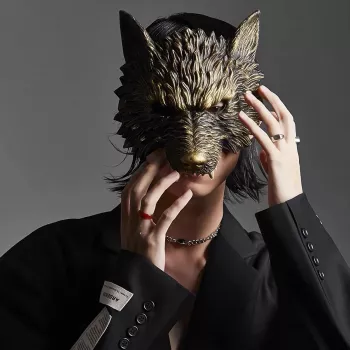 Horror Wolf Mask - 3D Half Face PU Foam Mask for Kids & Adults