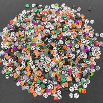 100g Mixed Halloween Ghost Polymer Clay Slices for Crafts & Nail Art