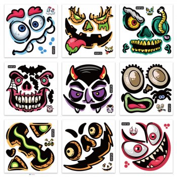 Halloween Pumpkin Face Stickers