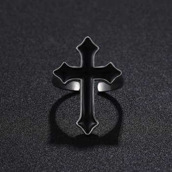 Retro Punk Cross Adjustable Ring - Trendy Jewelry for Party, Fashion Week, and Versatile Styling