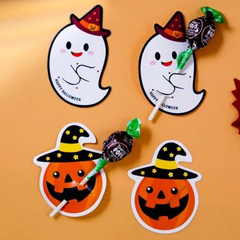 50Pcs Halloween Lollipop Holder Cards
