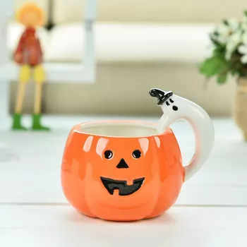 Witch Cauldron Mug - Black Ceramic Halloween Coffee Mug with Sturdy Handle