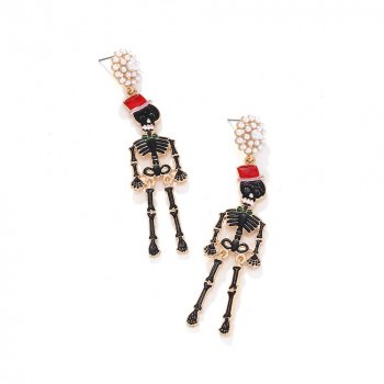 Trendy Skull Pearl Geometric Drop Earrings for Women