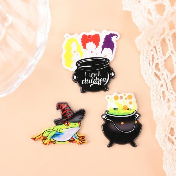 6 Pcs Halloween Frog Charms - Magic Poison Jar Pendants for Keychains and DIY Jewelry