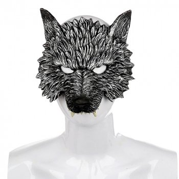 Horror Wolf Mask - 3D Half Face PU Foam Mask for Kids & Adults