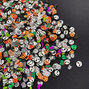 100g Mixed Halloween Ghost Polymer Clay Slices for Crafts & Nail Art