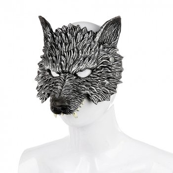 Horror Wolf Mask - 3D Half Face PU Foam Mask for Kids & Adults