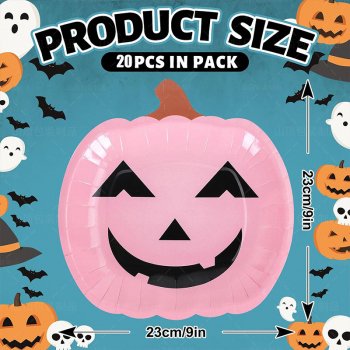 Halloween Celebration 9 Inch Pumpkin Cake Plates