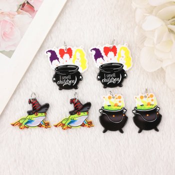 6 Pcs Halloween Frog Charms - Magic Poison Jar Pendants for Keychains and DIY Jewelry