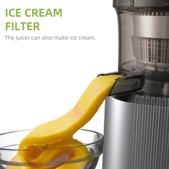 Cold Press Juicer with 3-Inch Wide Feed Chute, 200W Slow Masticating Juice Extractor