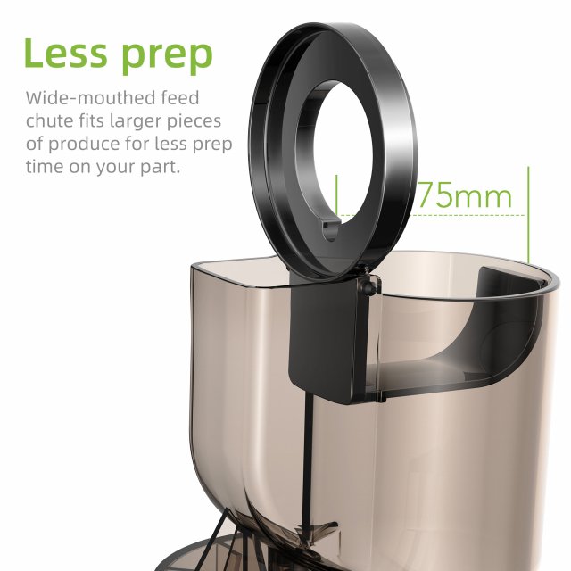 Cold Press Juicer with 3-Inch Wide Feed Chute, 200W Slow Masticating Juice Extractor