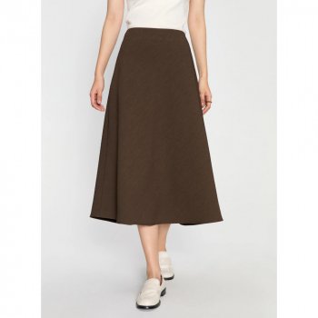 Elegant High Waist A-Line Mid-Length Skirt