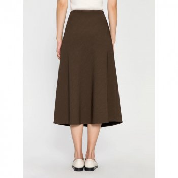 Elegant High Waist A-Line Mid-Length Skirt