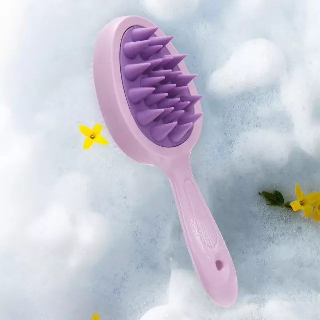Double-Sided Silicone Scalp Massage Brush with Long Handle - Image 3