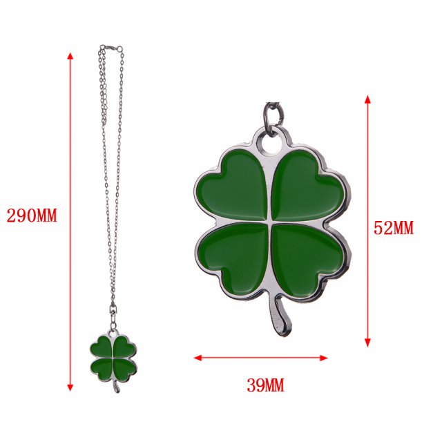 Lucky Green Leaf Car Rearview Mirror Charm Pendant - Image 5