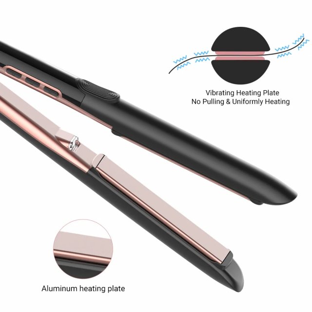 260℃ / 500 ℉ New 2 in 1 Hair Straightener Curler Fast Heating Flat Iron With a Vibration Function Negative Ion Ceramic Plates - Image 6