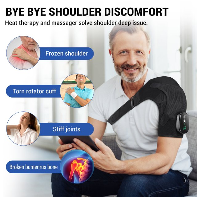 2-in-1 Electric Heating Shoulder Massager & Adjustable Heated Back Brace - Image 5