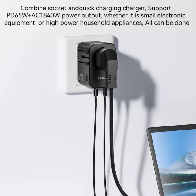 Universal Travel Adapter with 65W Fast Charging - Image 5