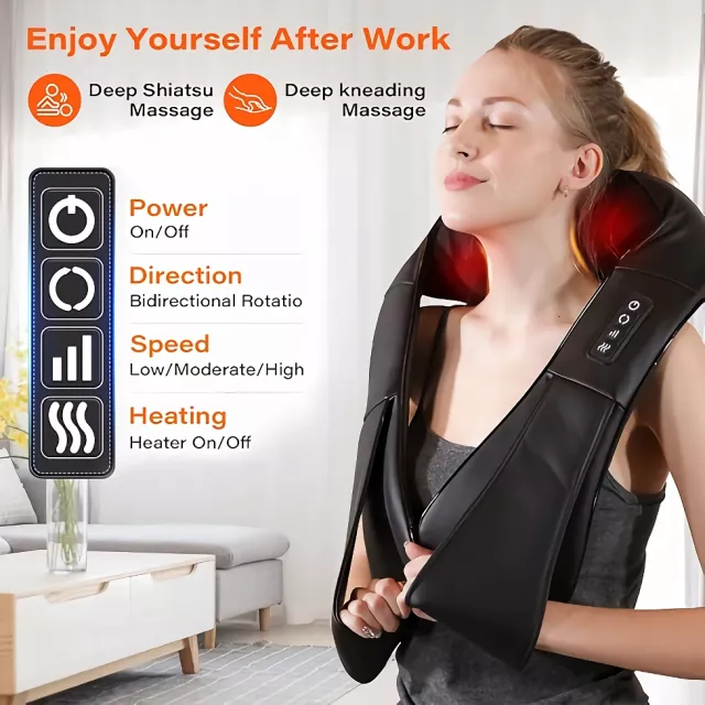 Neck and Shoulder Massager with Heat – Electric Back Massager - Image 6
