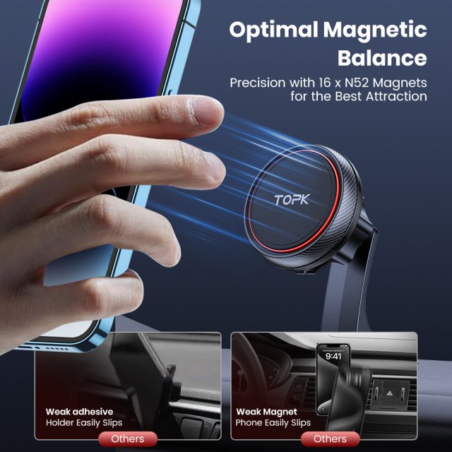360° Adjustable Magnetic Car Phone Mount - Image 3