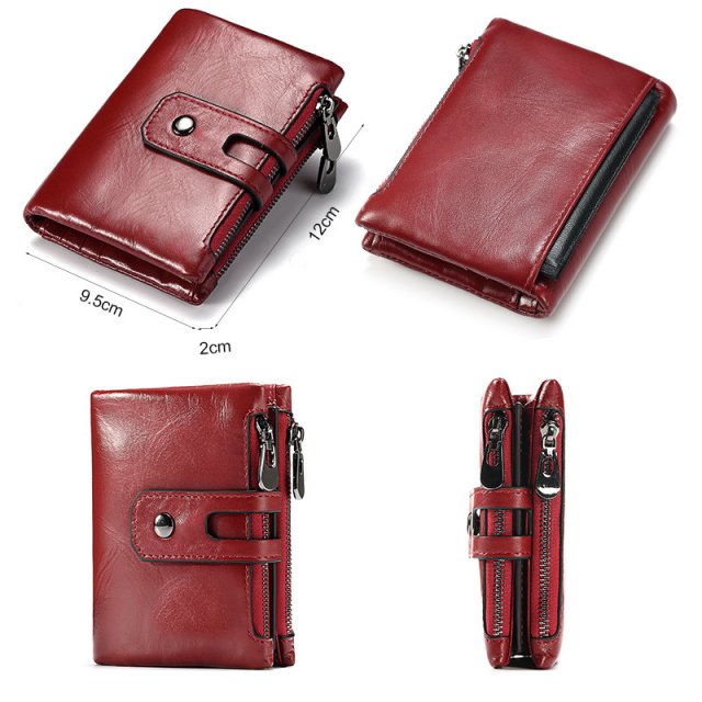 Elegant Women's Genuine Leather RFID Bifold Wallet - Image 4