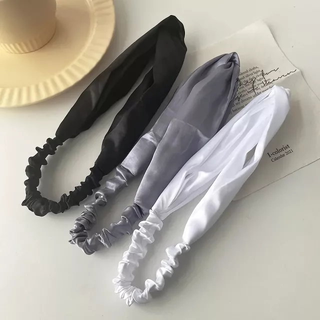 Satin Silk Cross Top Knot Headband – Stylish Hair Accessory - Image 3