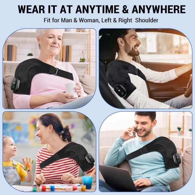 2-in-1 Electric Heating Shoulder Massager & Adjustable Heated Back Brace - Image 7