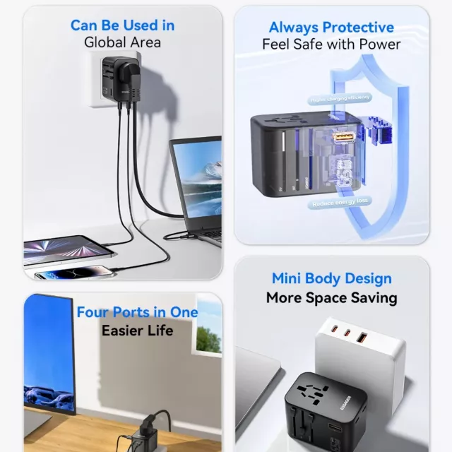 Universal Travel Adapter with 65W Fast Charging - Image 6