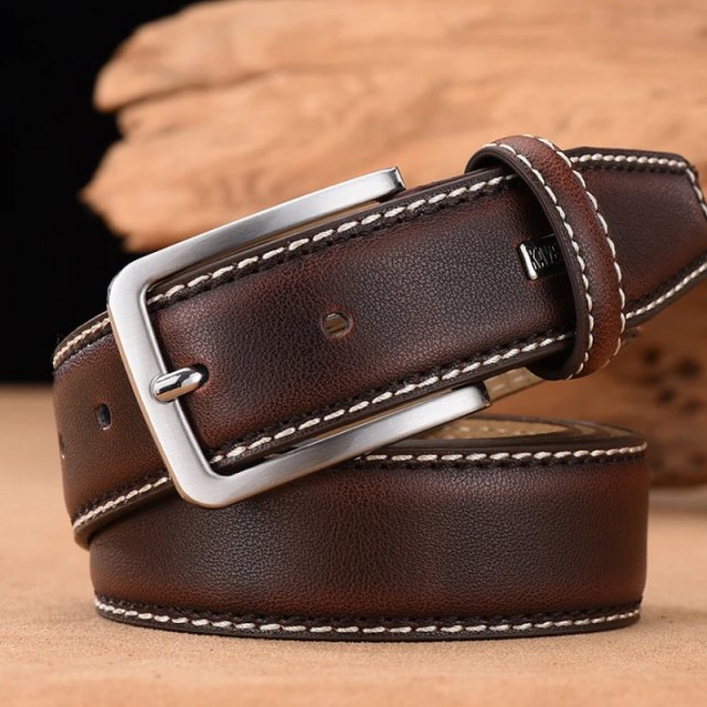 Vintage Genuine Leather Belt - Image 3