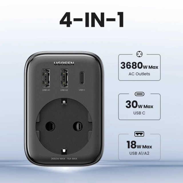 30W GaN PD Charger with AC Outlets - Image 3