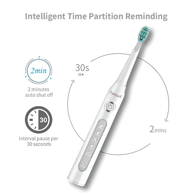 Electric Sonic Toothbrush with 4 Brush Heads – Waterproof, Powerful Cleaning & Rechargeable - Image 4