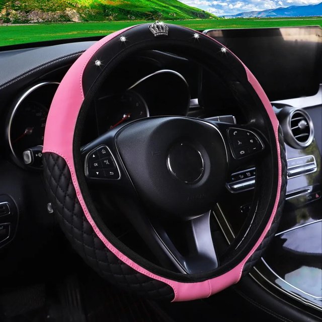 Artificial Diamond Crown Steering Wheel Cover - Image 6