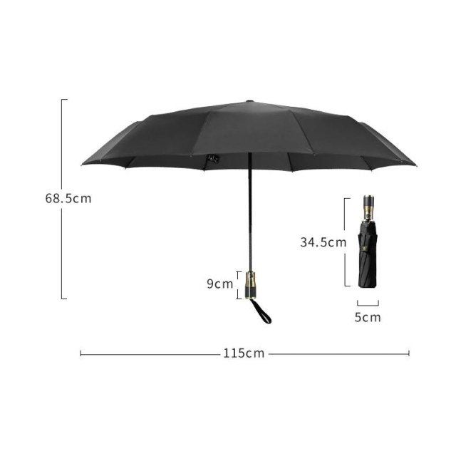 Large Automatic Windproof Umbrella with Carbon Fiber Handle - Image 7