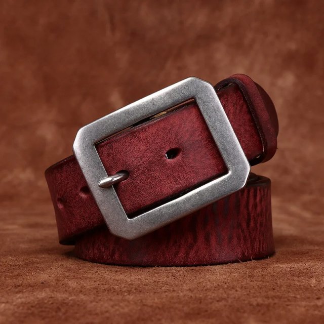 3.8CM Genuine Cowhide Leather Belt for Men with Stainless Steel Buckle - Image 7