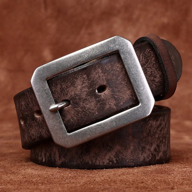 3.8CM Genuine Cowhide Leather Belt for Men with Stainless Steel Buckle - Image 3