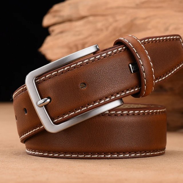 Vintage Genuine Leather Belt - Image 4
